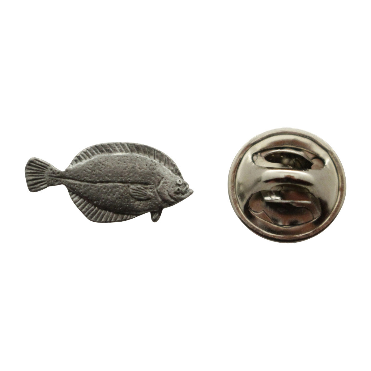 Flounder Mini Pin ~ Antiqued Pewter ~ Miniature Lapel Pin ~ Sarah's Treats & Treasures